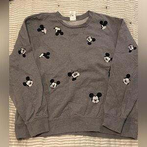 Gray Mickey Mouse Sweater